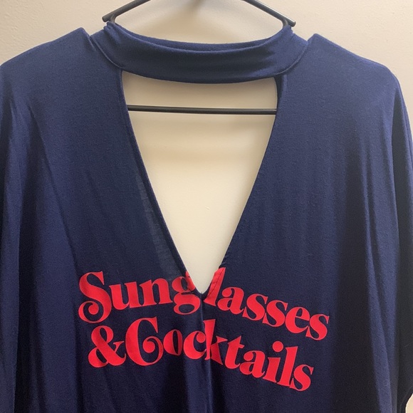 “Sunglasses & Cocktails” v-neck tshirt - Picture 2 of 4